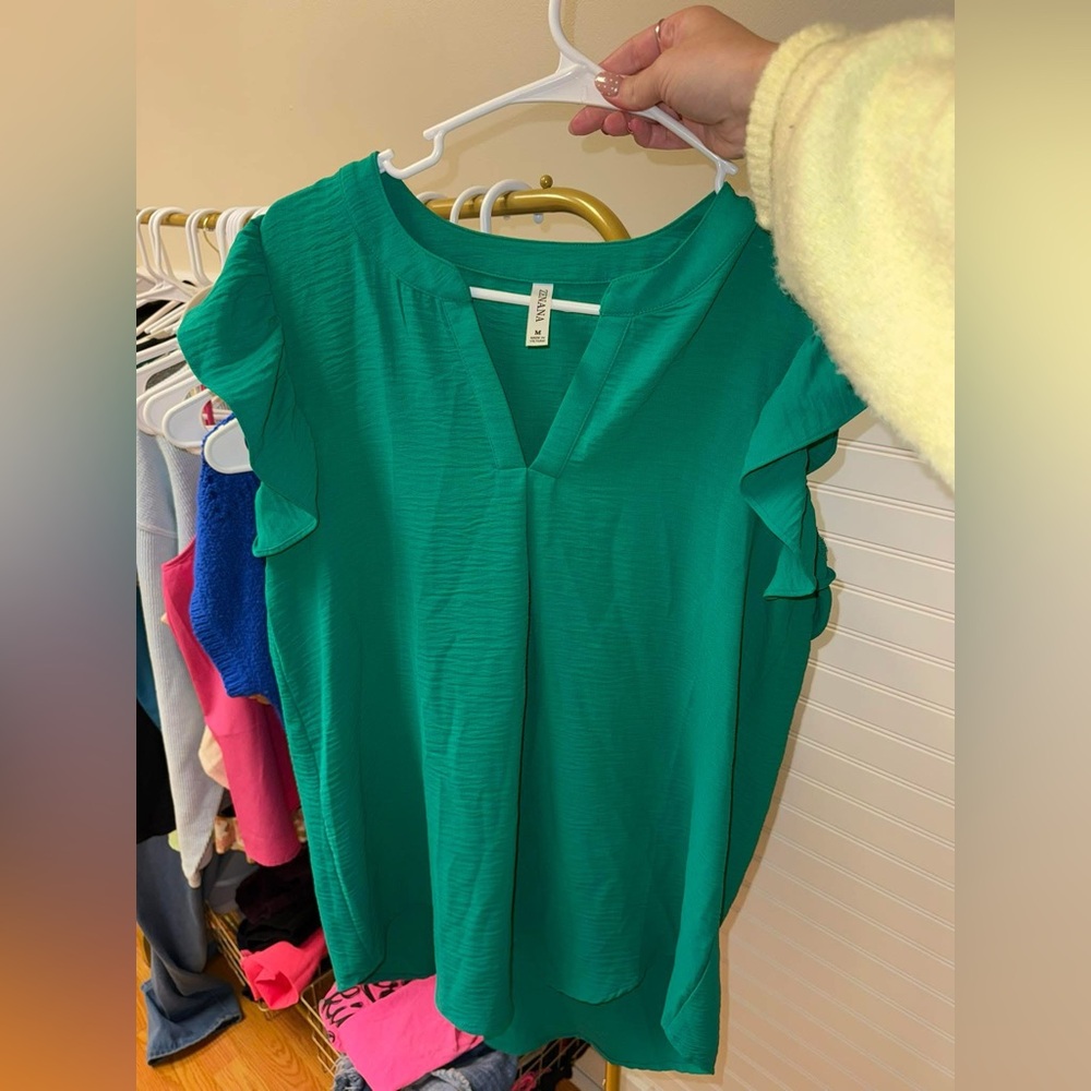 Zenana Green Dressy Women's Top
